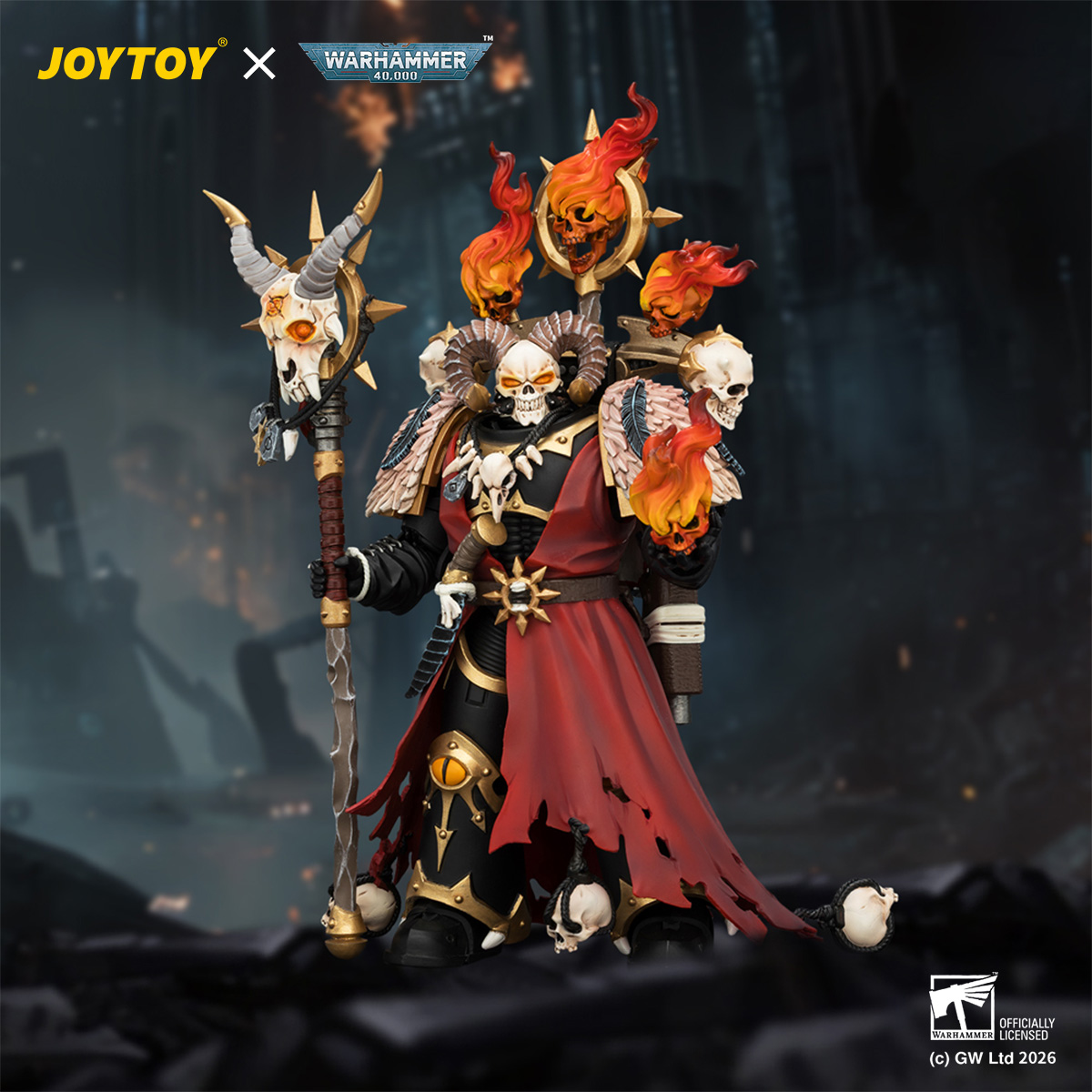 JOYTOY JT04759 Warhammer 40k 1:18 Black Legion Master of