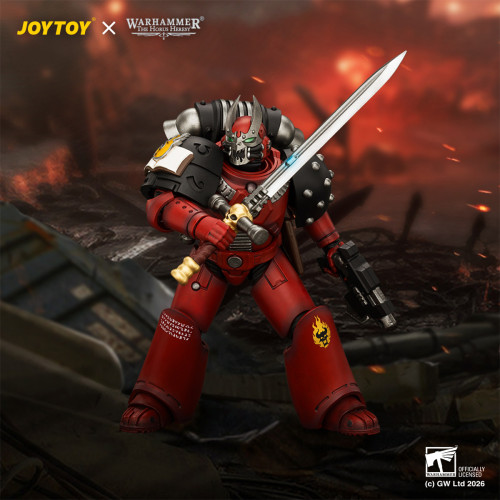 JOYTOY JT05015 Warhammer The Horus Heresy 1:18 Word Bearers MkVI Tactical Sergeant with Power Sword and Plasma Pistol