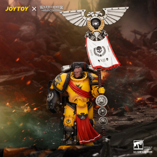 JOYTOY JT05220 Warhammer The Horus Heresy 1:18 Imperial Fists Herald Consul with Standard and Bolt Pistol