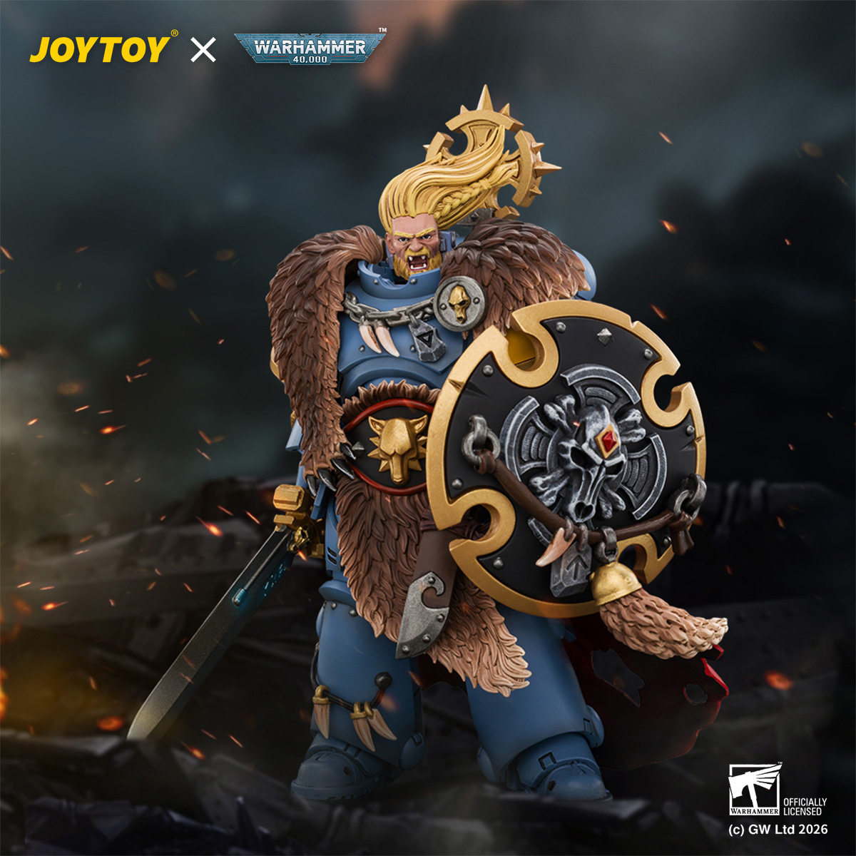 JOYTOY JT05312 Warhammer 40k 1:18 Space Wolves Wolf Guard Battle