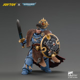 JOYTOY JT05312 Warhammer 40k 1:18 Space Wolves Wolf Guard Battle Leader with Master-crafted Power Weapon, Storm Shield, Thunder Hammer Master-crafted Heavy Bolt Pistol, and Plasma Pistol