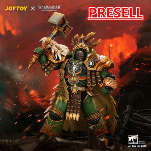 JOYTOY JT05367 Warhammer 40k 1:18 Salamanders Vulkan Primarch of the XVlllth Legion with Dawnbringer The Furnace's Heart and Dragon's Breath Gauntlet