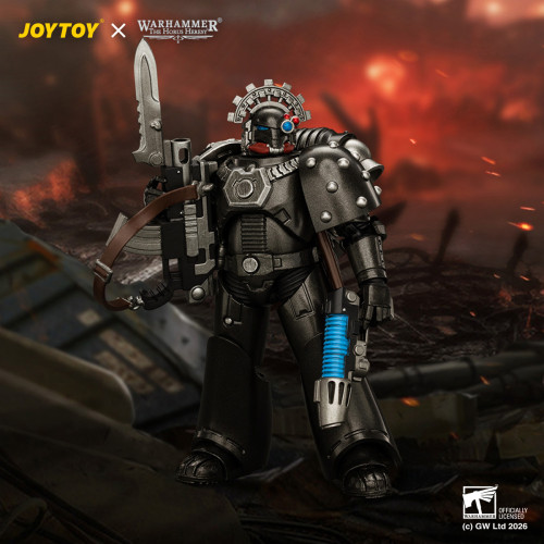 JOYTOY JT05022 Warhammer The Horus Heresy 1:18 Iron Hands MkVI Tactical Sergeant with Bolter, Plasma Pistol & Power sword