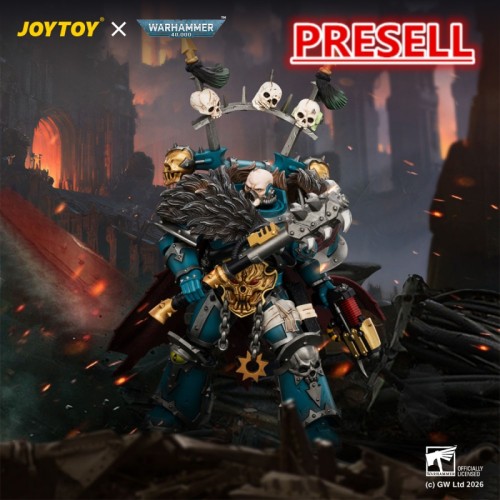JOYTOY JT05053 Warhammer 40k 1:18 Alpha Legion Chaos Lord with Plasma Pistol and Accursed Weapon