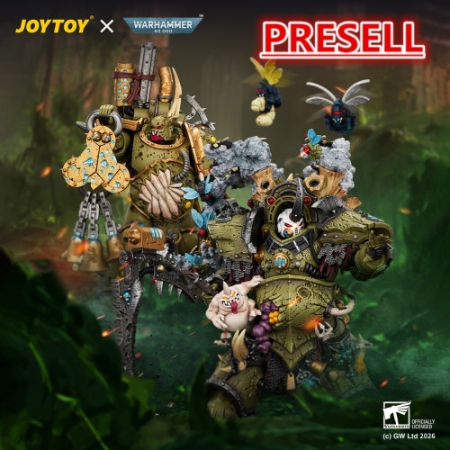 JOYTOY Warhammer 40k 1:18 Death Guard Typhus Herald of the Plague God and Plague Marine 1 with Boltgun and Icon of Despair