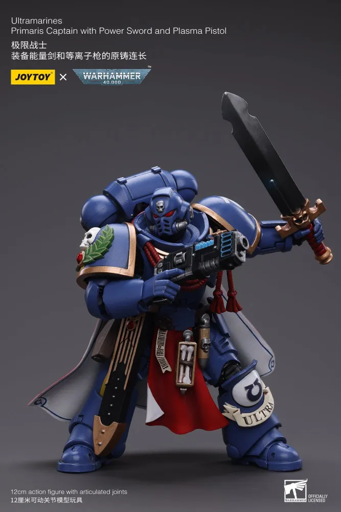 JOYTOY JT6441 Warhammer 40k 1: 18  Ultramarines  Primaris Captain with Power Sword and Plasma Pistol