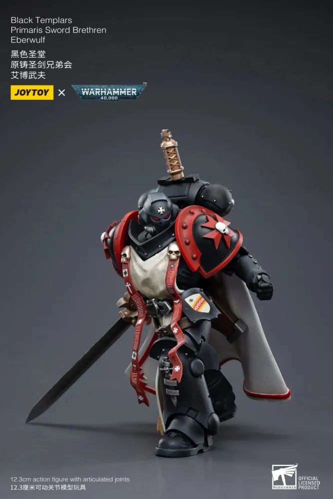 JOYTOY Warhammer 40k 1: 18 Black Templars Marshal Primaris Sword Brethren and Emperors Champion