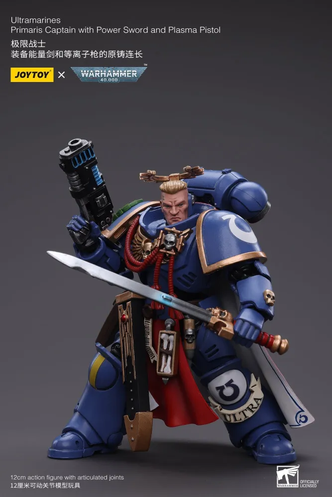 JOYTOY JT6441 Warhammer 40k 1: 18  Ultramarines  Primaris Captain with Power Sword and Plasma Pistol