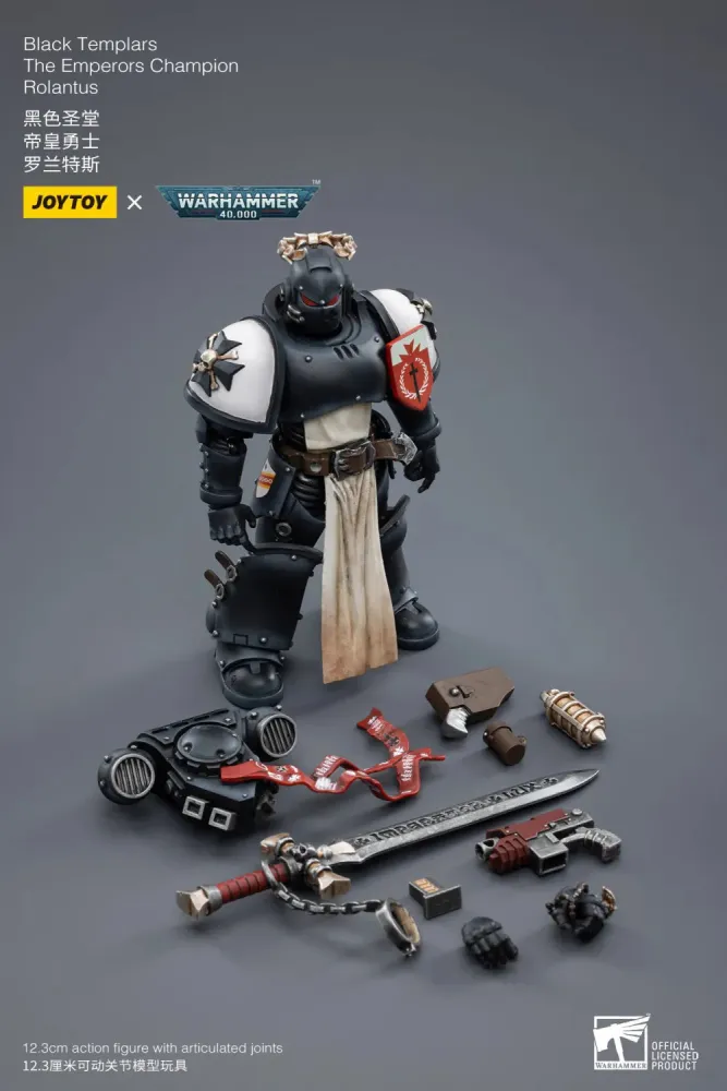 JOYTOY Warhammer 40k 1: 18 Black Templars Marshal Primaris Sword Brethren and Emperors Champion