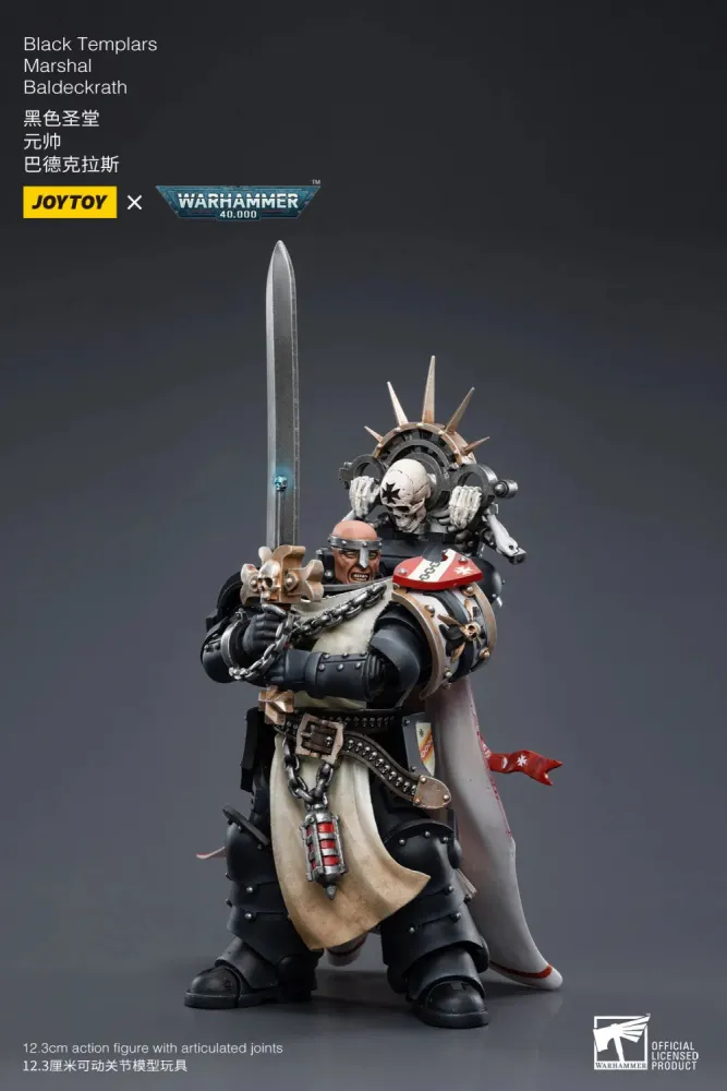 JOYTOY Warhammer 40k 1: 18 Black Templars Marshal Primaris Sword Brethren and Emperors Champion