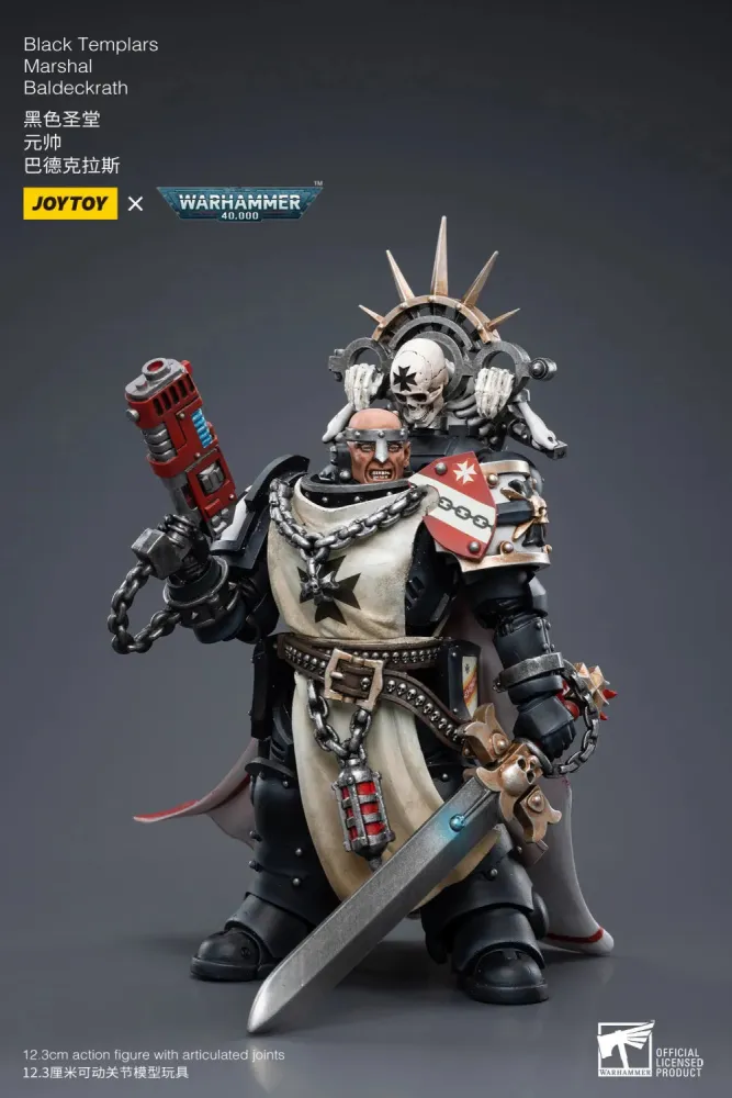 JOYTOY Warhammer 40k 1: 18 Black Templars Marshal Primaris Sword Brethren and Emperors Champion