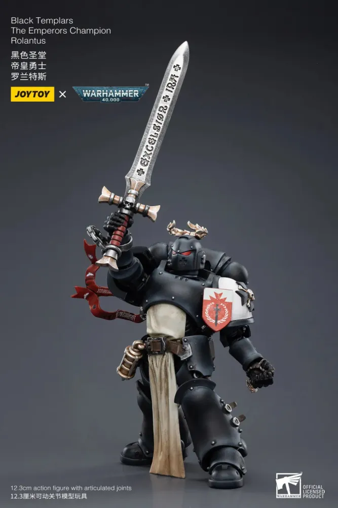 JOYTOY Warhammer 40k 1: 18 Black Templars Marshal Primaris Sword Brethren and Emperors Champion