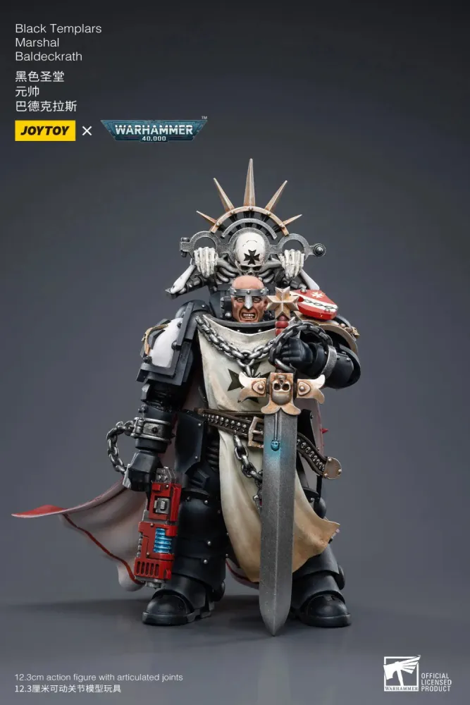 JOYTOY Warhammer 40k 1: 18 Black Templars Marshal Primaris Sword Brethren and Emperors Champion