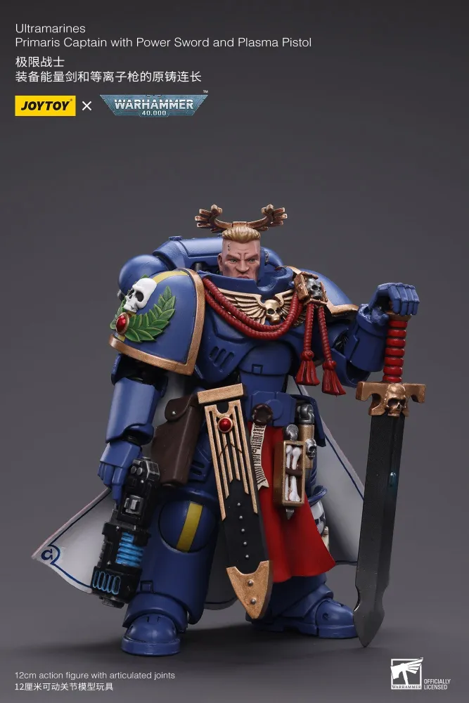 JOYTOY JT6441 Warhammer 40k 1: 18  Ultramarines  Primaris Captain with Power Sword and Plasma Pistol