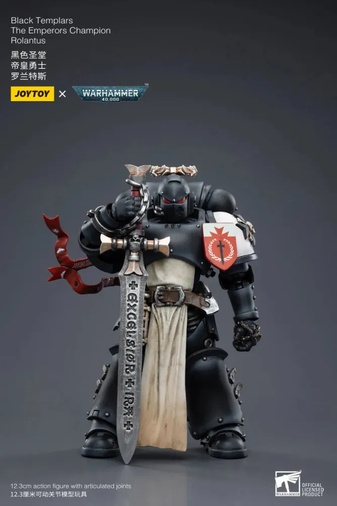 JOYTOY Warhammer 40k 1: 18 Black Templars Marshal Primaris Sword Brethren and Emperors Champion