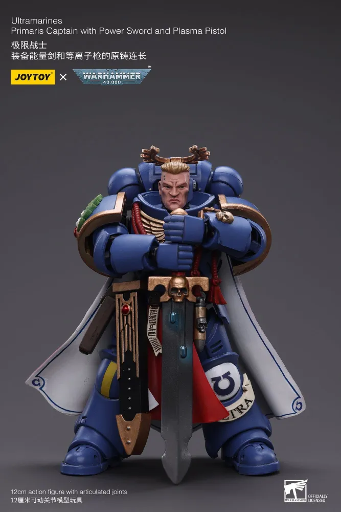 JOYTOY JT6441 Warhammer 40k 1: 18  Ultramarines  Primaris Captain with Power Sword and Plasma Pistol