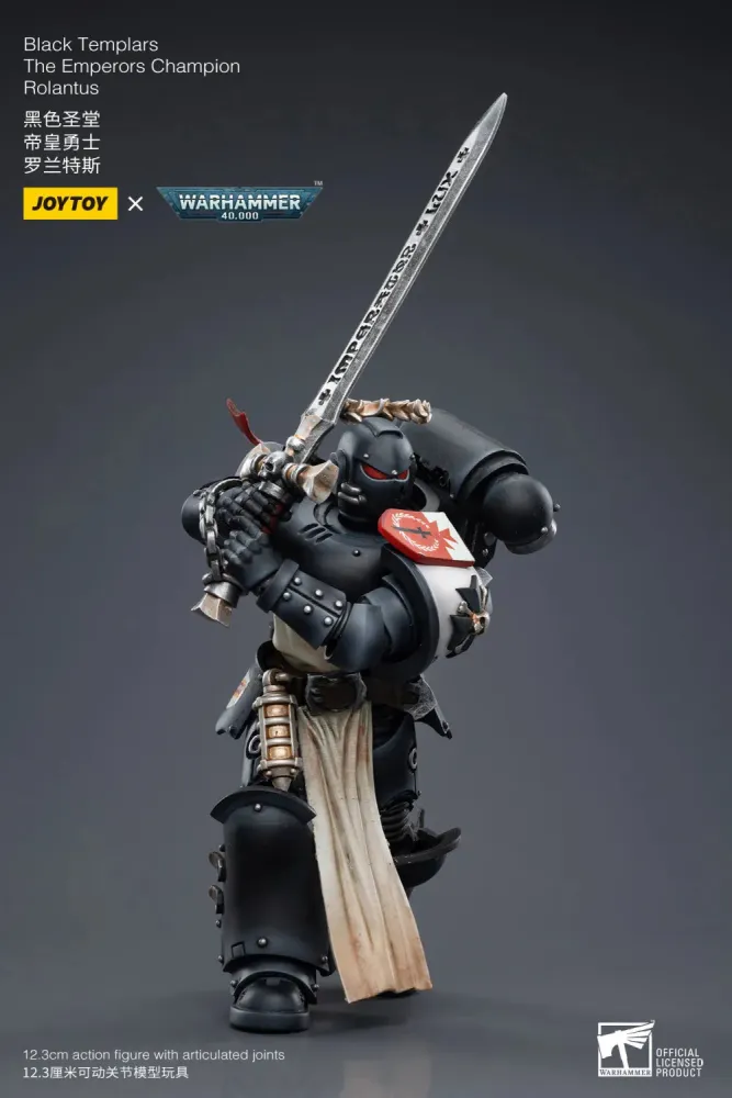 JOYTOY Warhammer 40k 1: 18 Black Templars Marshal Primaris Sword Brethren and Emperors Champion