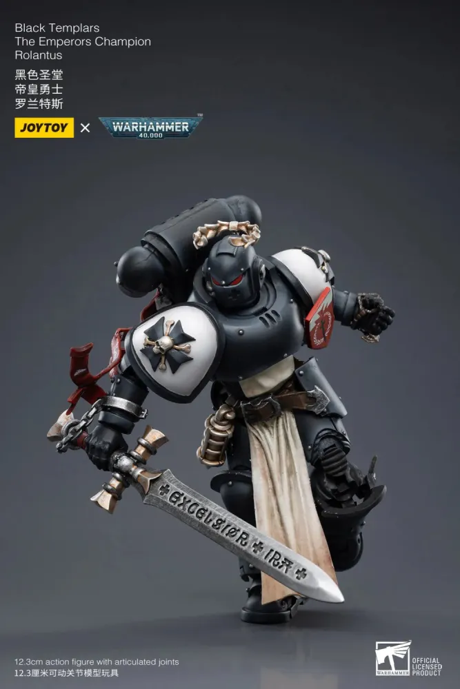 JOYTOY Warhammer 40k 1: 18 Black Templars Marshal Primaris Sword Brethren and Emperors Champion