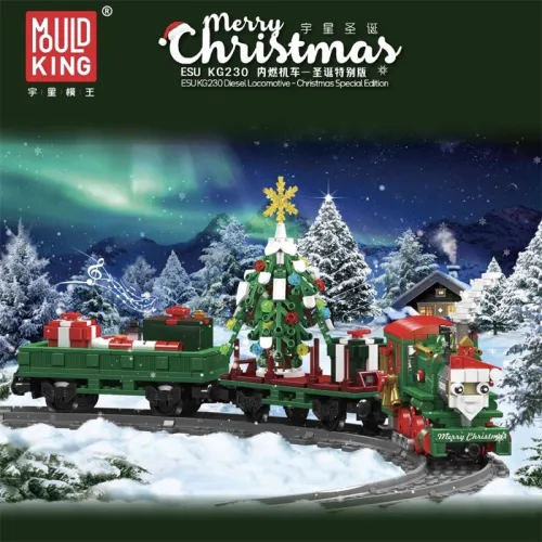 Mould King 12039 Christmas special edition train ESU KG230 diesel locomotive