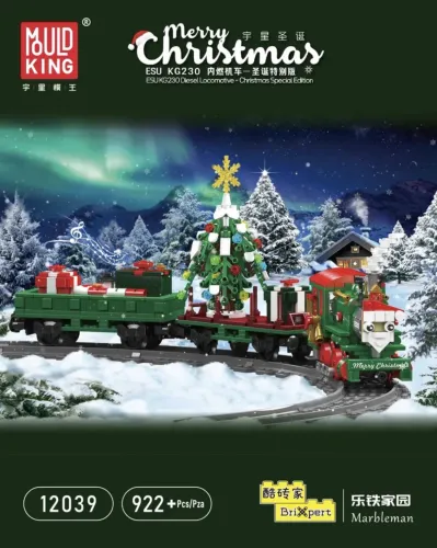 Mould King 12039 Christmas special edition train ESU KG230 diesel locomotive