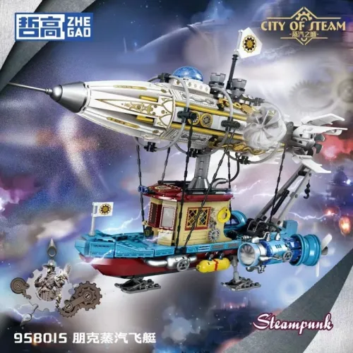 ZHEGAO 958015 Steam City Punk Mechanical Airship