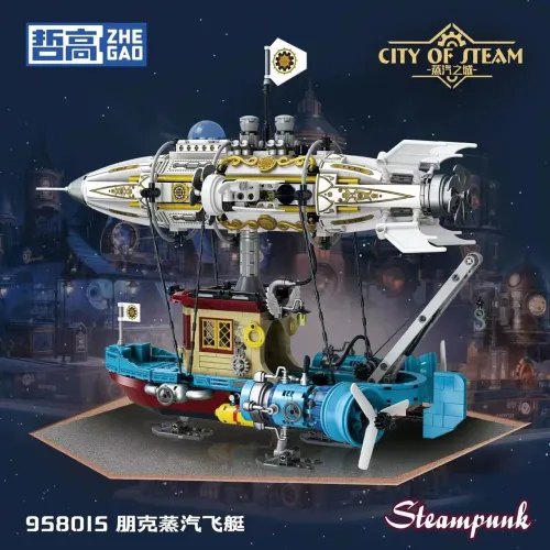 ZHEGAO 958015 Steam City Punk Mechanical Airship