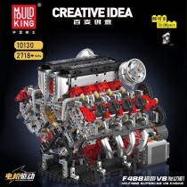 Mould King 10130 F488 Supercar V8 Engine