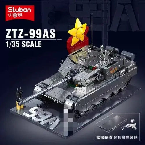 SLUBAN M38-B1234 Model Play Zone: ZTZ-99AS Main Battle Tank Metal Paint 1:35