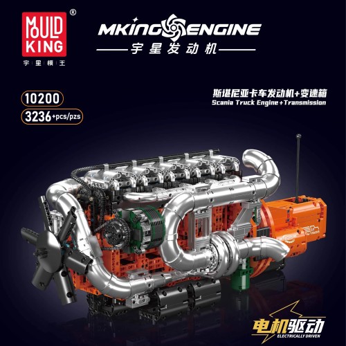 Mould King 10200 Scania Truck Engine + Transmission