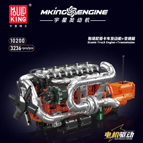 Mould King 10200 Scania Truck Engine + Transmission