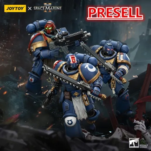 JOYTOY Warhammer 40k Collectors Edition Space Marine 2 Ultramarines  Lieutenant Titus, Sergeant Gadriel and Brother Chairon